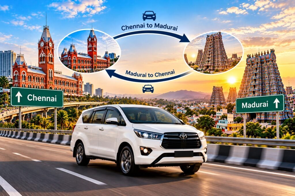 Round trip taxi Chennai to Madurai and return - Selva Drop Taxi